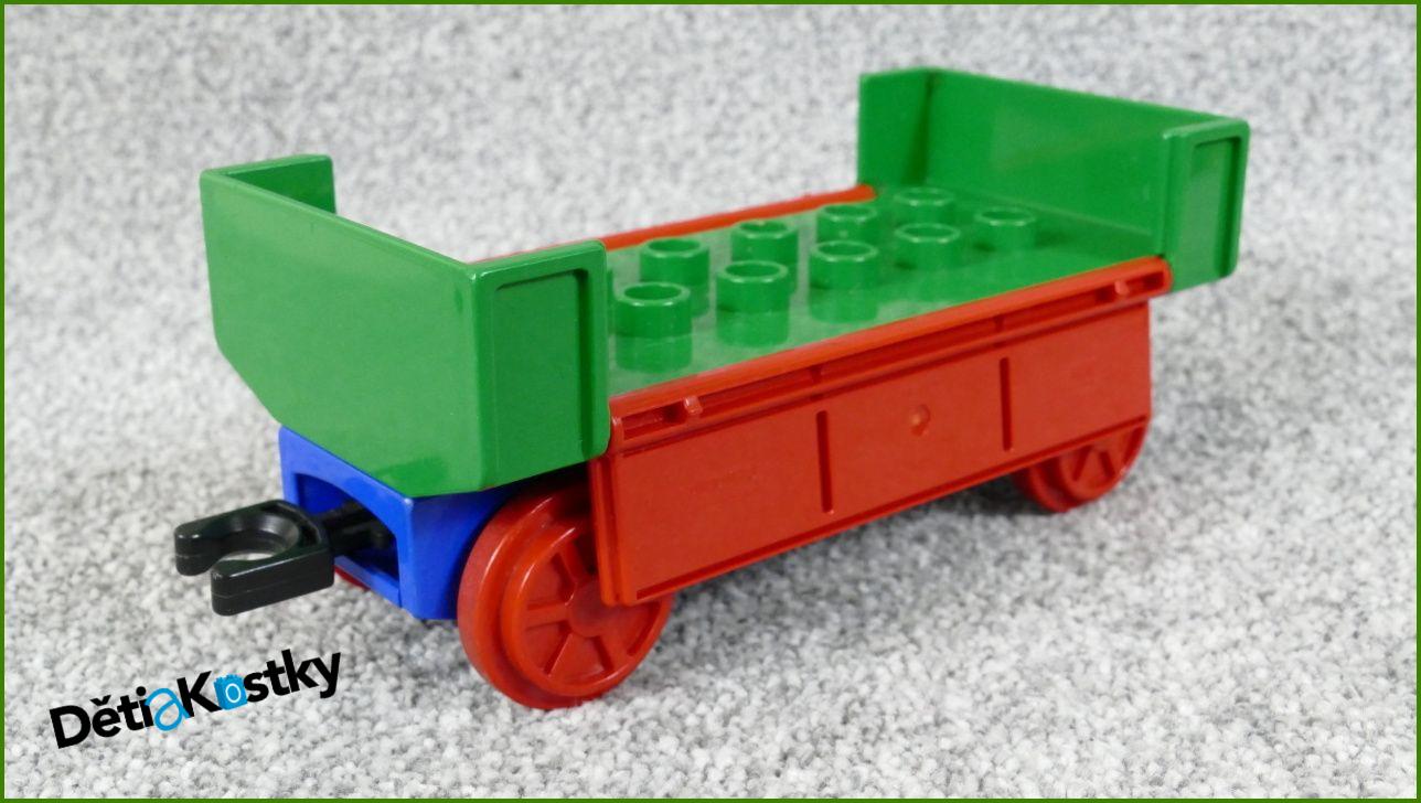 Lego® Duplo® Vagon s Korbou Dlouhý Zelený - Červené Bočnice