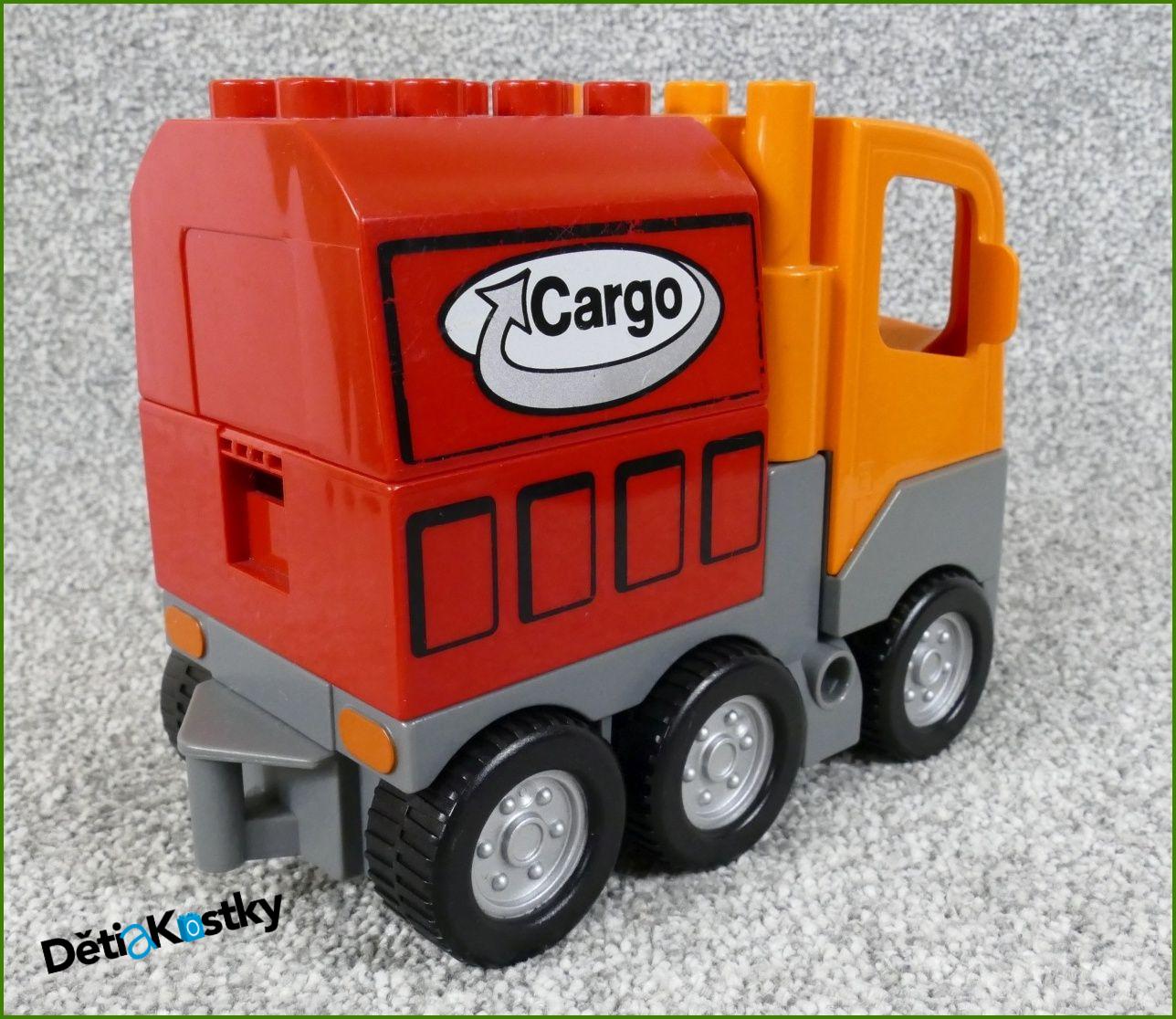 Lego® Duplo® Tahač Oranžový s Červeným Kontejnerem Cargo