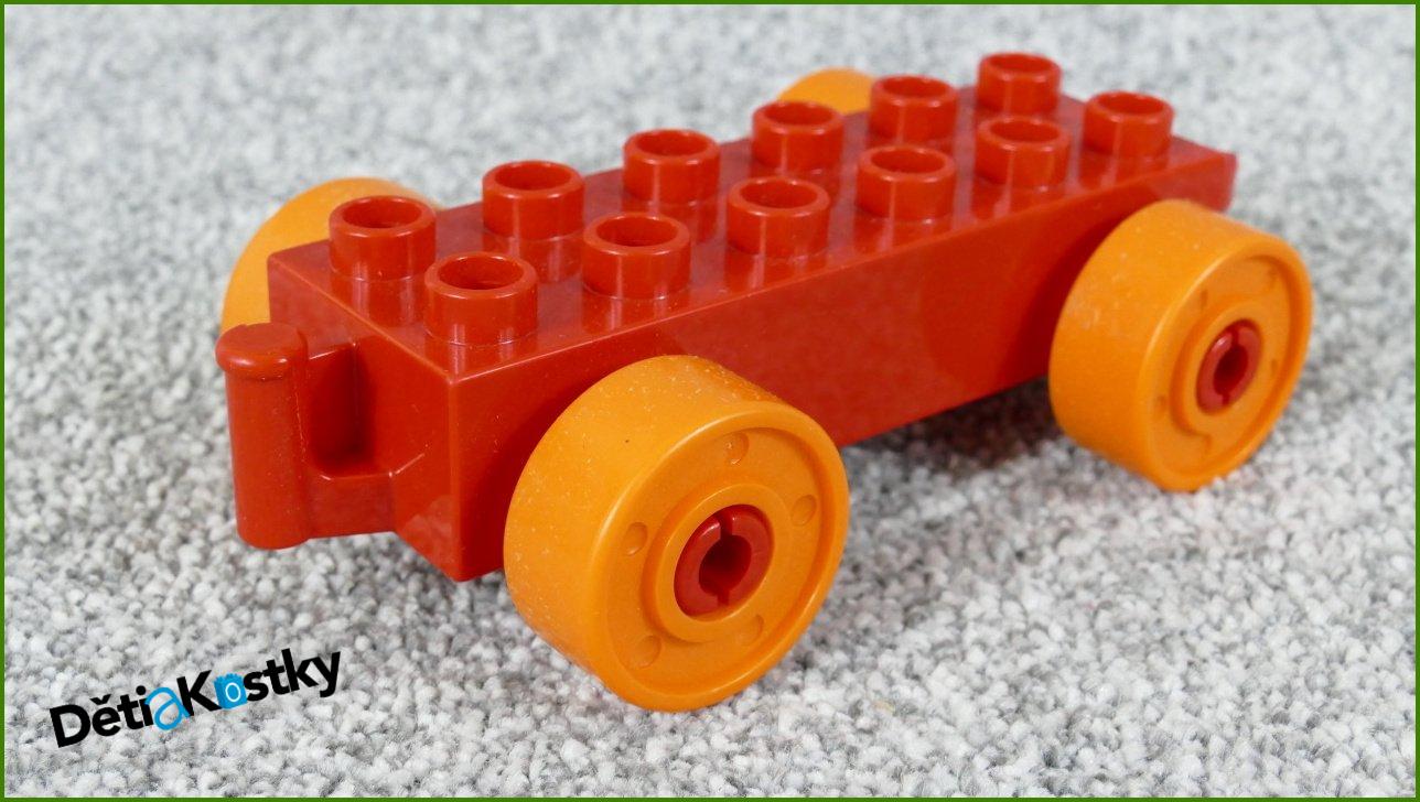 Lego® Duplo® Podvozek pro Auta Červený (Oranžová Kola)