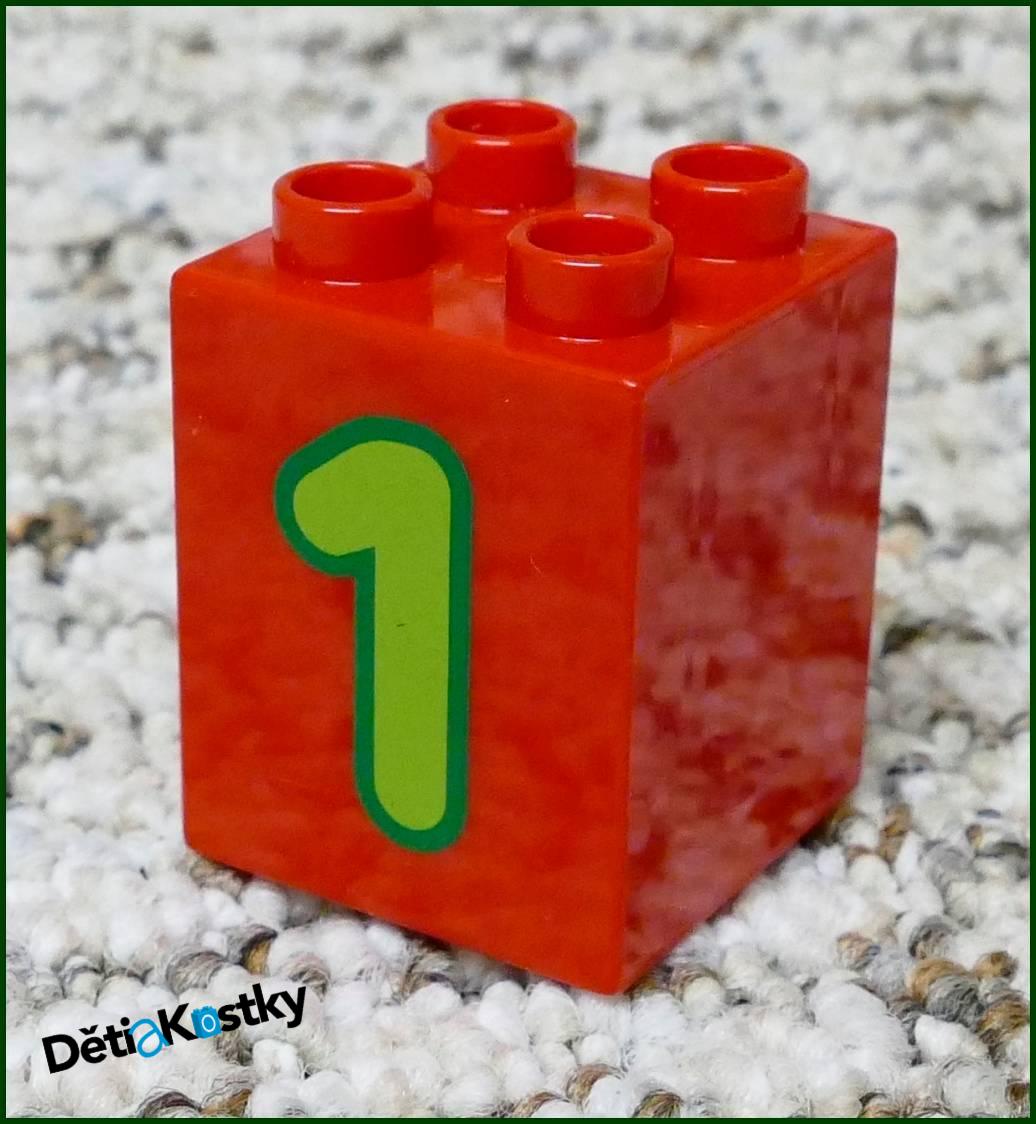 Lego® Duplo® Kostka 2x2x2 Červená - Zelená Jednička