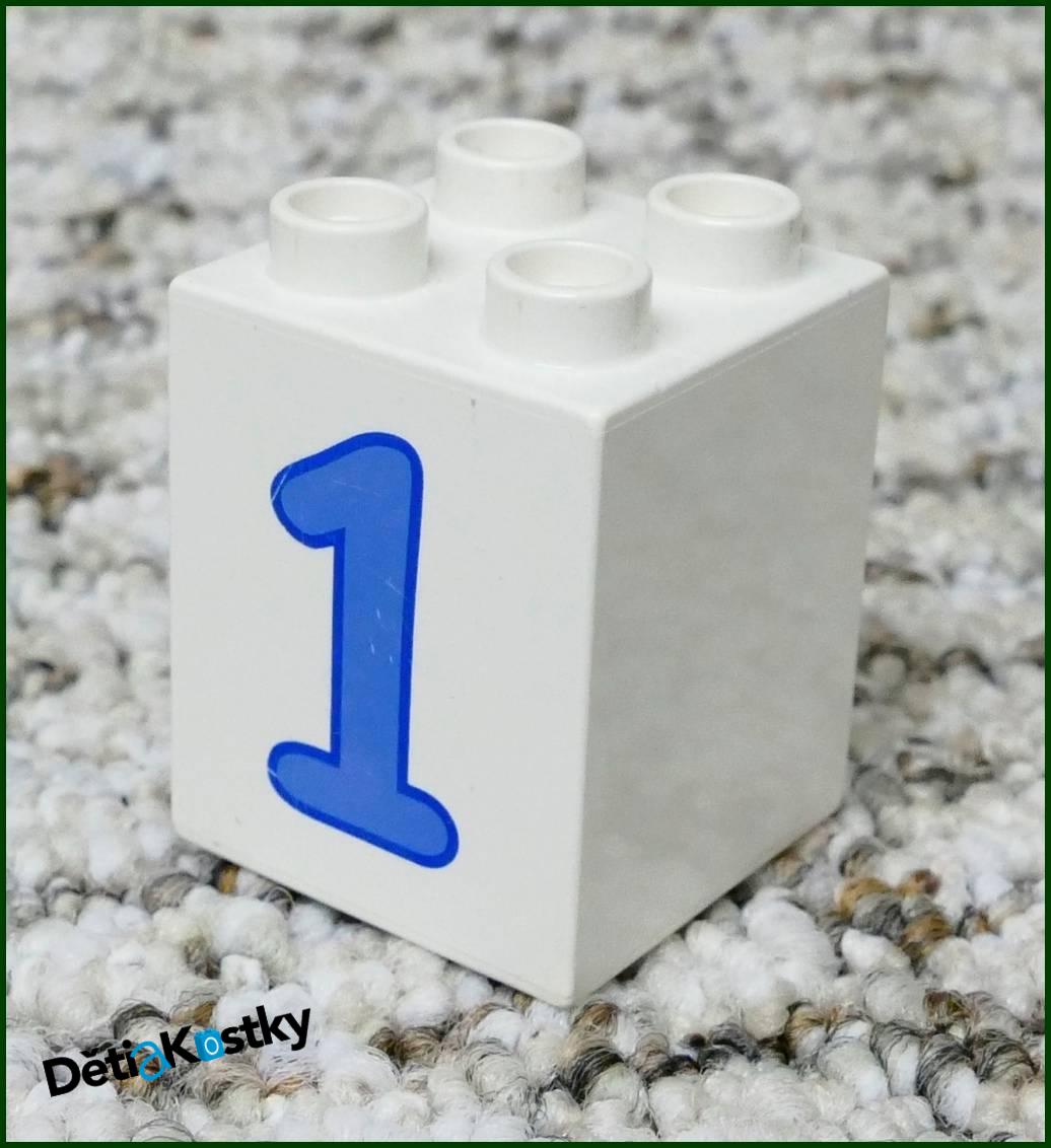Lego® Duplo® Kostka 2x2x2 Bílá - Modrá Jednička