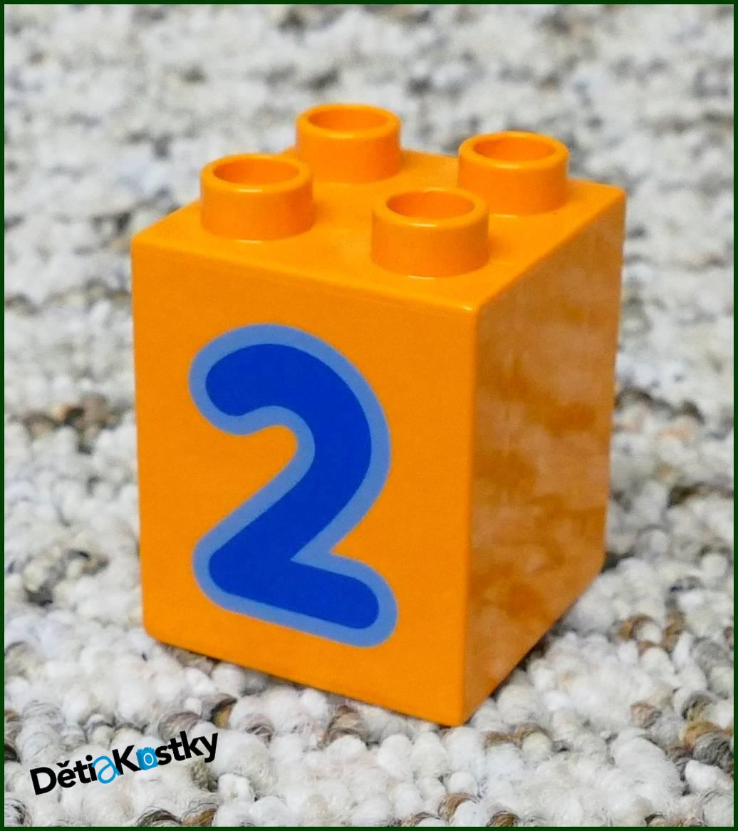 Lego® Duplo® Kostka 2x2x2 Oranžová - Modrá Dvojka