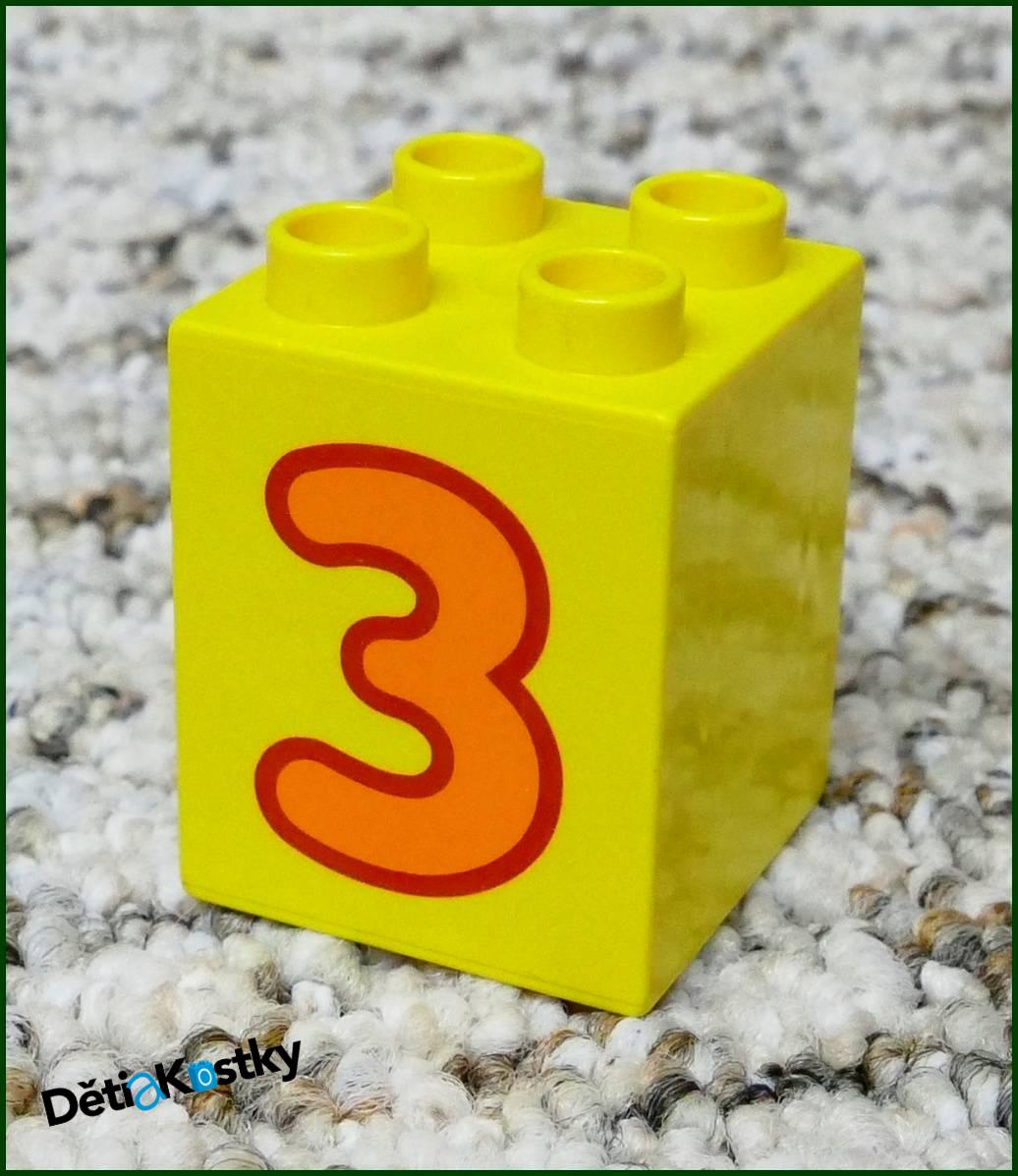 Lego® Duplo® Kostka 2x2x2 Žlutá - Oranžová Trojka