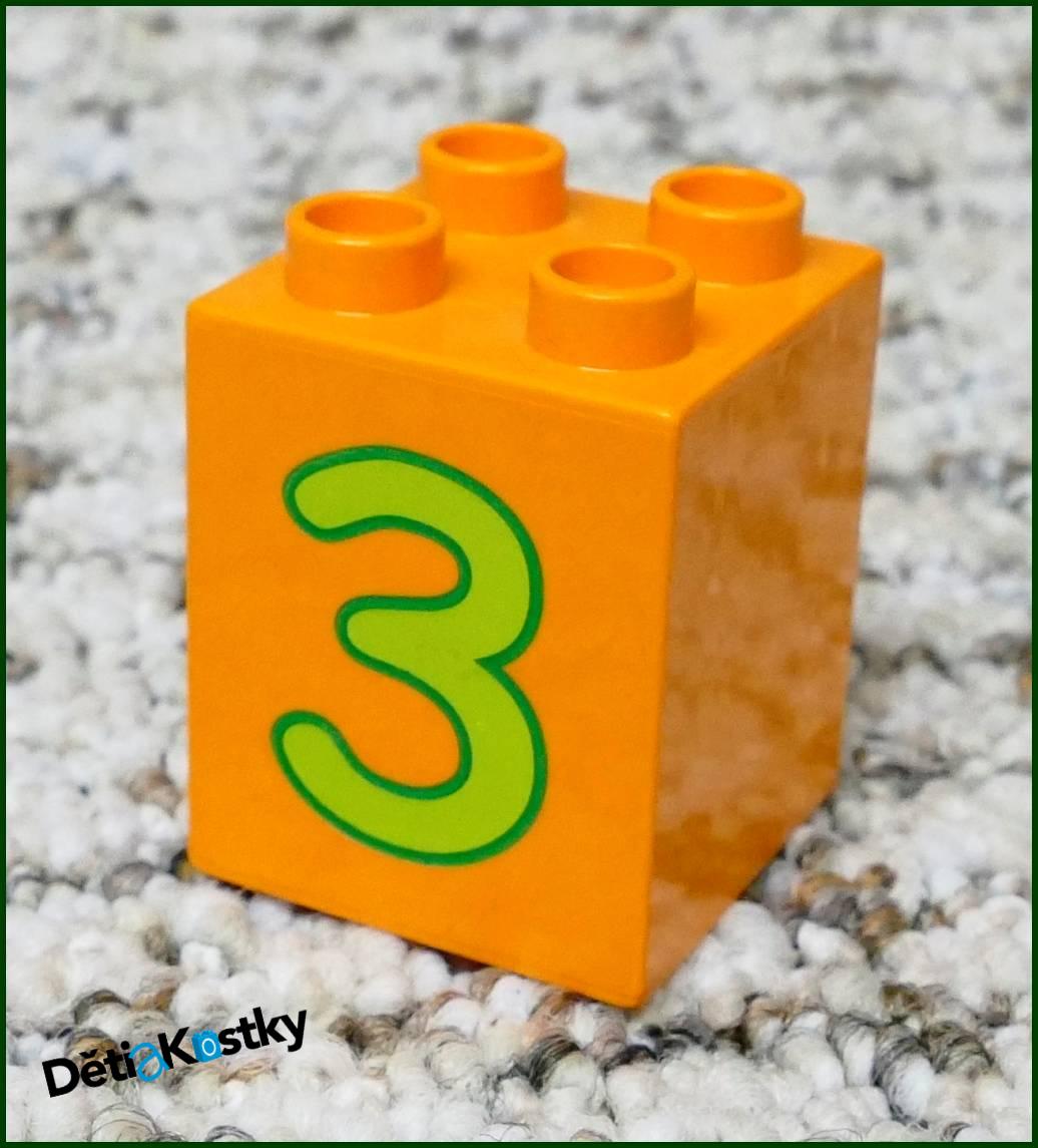 Lego® Duplo® Kostka 2x2x2 Oranžová - Zelená Trojka
