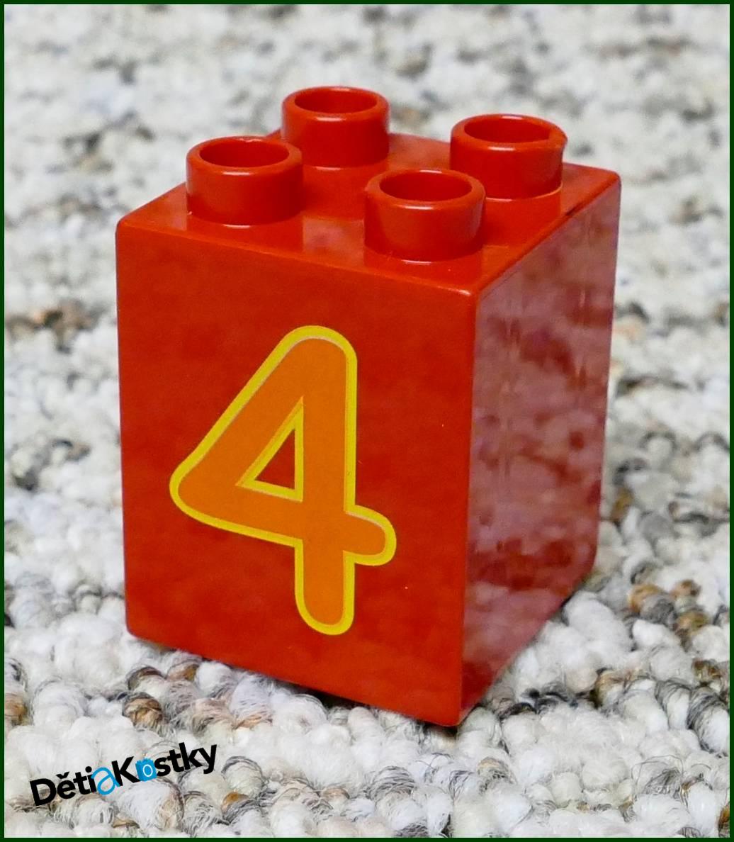 Lego® Duplo® Kostka 2x2x2 Červená - Oranžová Čtverka