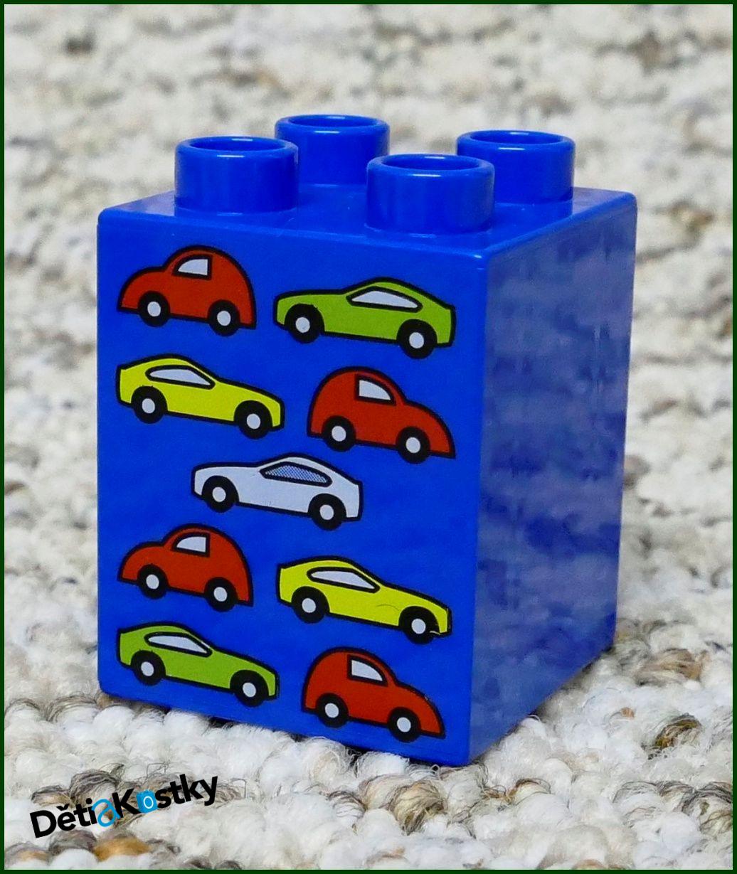 Lego® Duplo® Kostka 2x2x2 Modrá - Autíčka