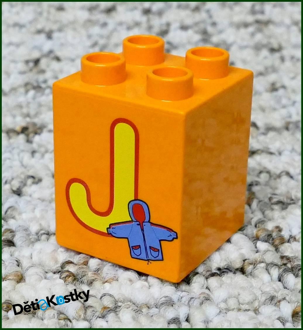 Lego® Duplo® Kostka 2x2x2 - Písmeno J (Jacket)