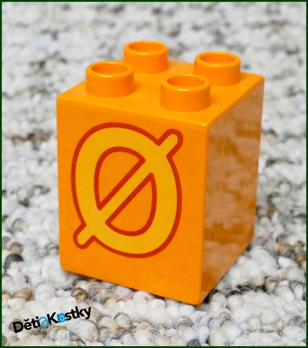 Lego® Duplo® Kostka 2x2x2 Oranžová - Písmena Obě Strany