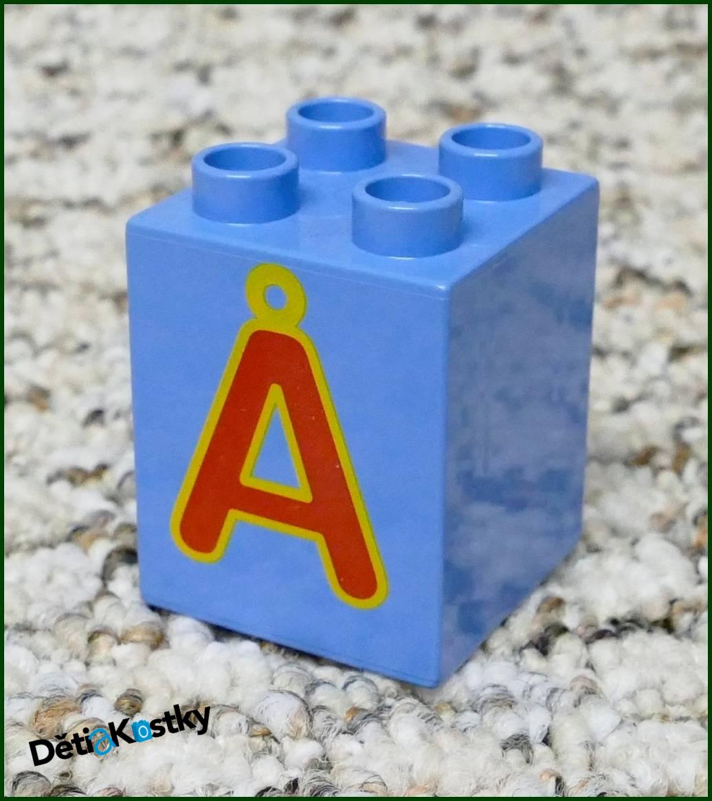 Lego® Duplo® Kostka 2x2x2 Modrá - Písmena Obě Strany