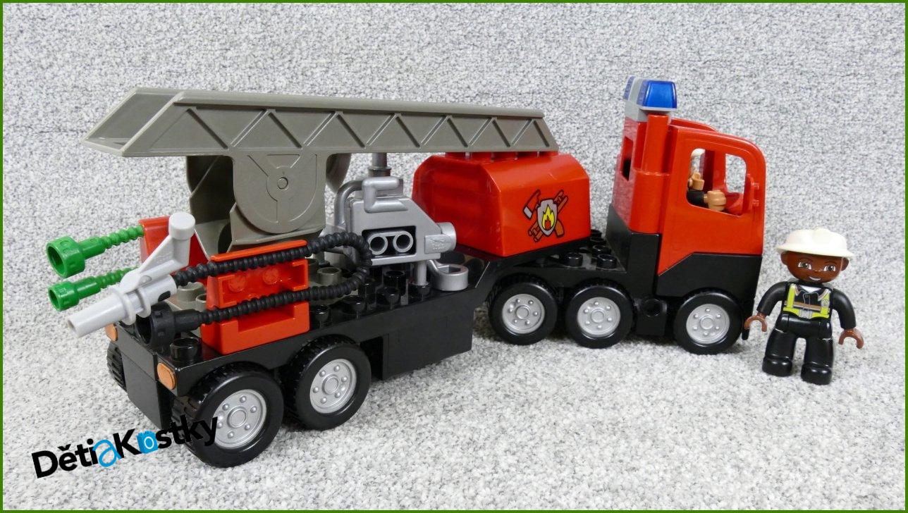 Lego® Duplo® Hasičské Auto s Návěsem a Příšlušenstvím
