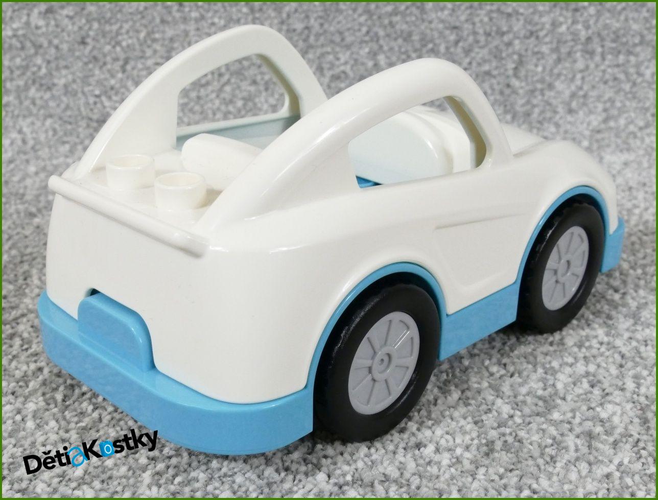 Lego® Duplo® Auto Závodní Bílé - Tyrkysový Podvozek Setrvačník