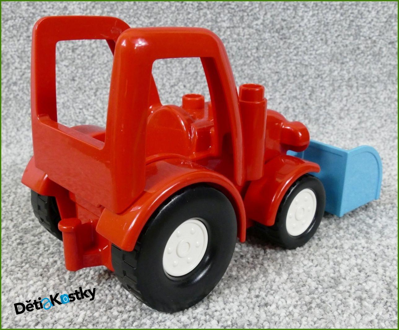 Lego® Duplo® Traktor Novější Červený s Tyrkysovou Radlicí