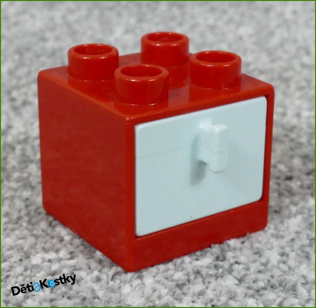 Lego® Duplo® Skříňka Malá Červená/Světlounce Zelený Šuplík