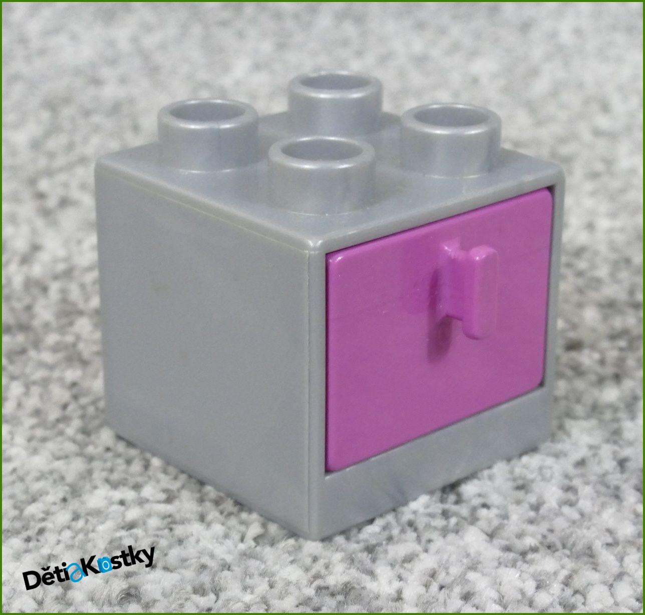 Lego® Duplo® Skříňka Malá Šedá/Růžový Šuplík