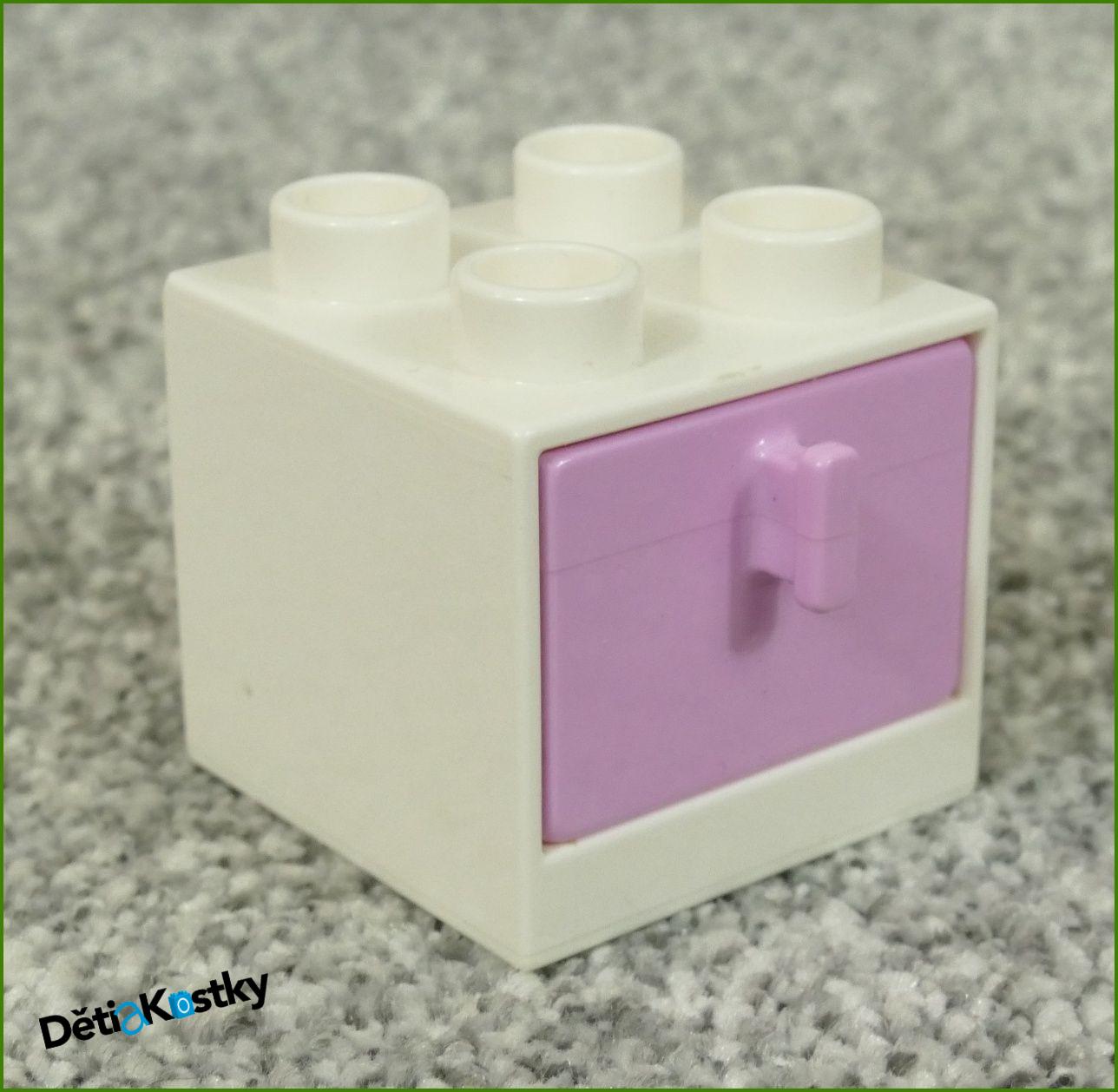 Lego® Duplo® Skříňka Malá Bílá/Světle Růžový Šuplík