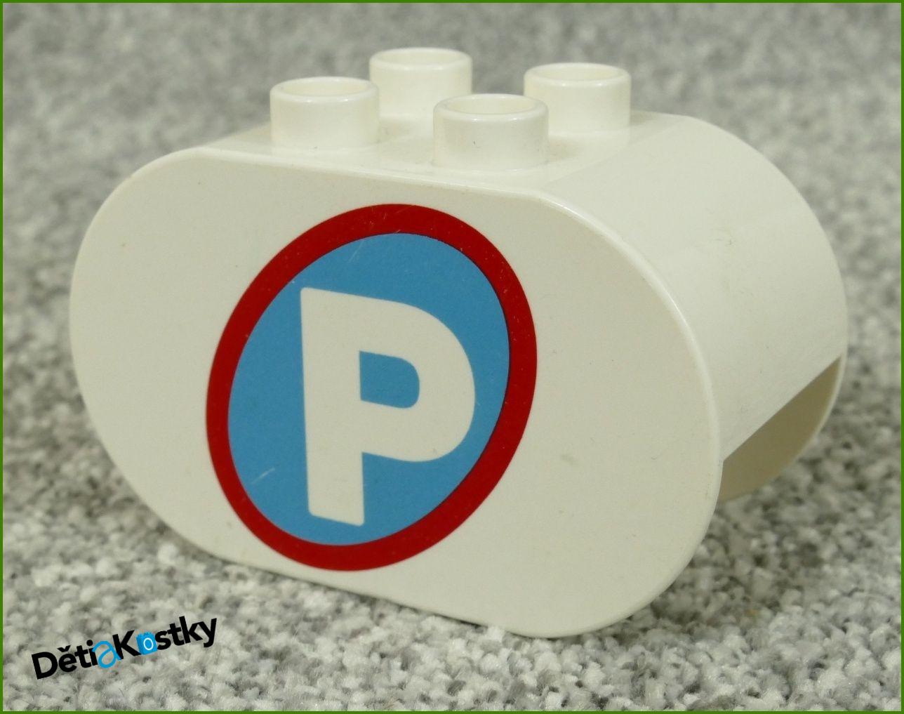 Lego® Duplo® Kostka 2x4x2 Zaoblená Bílá - Parkoviště