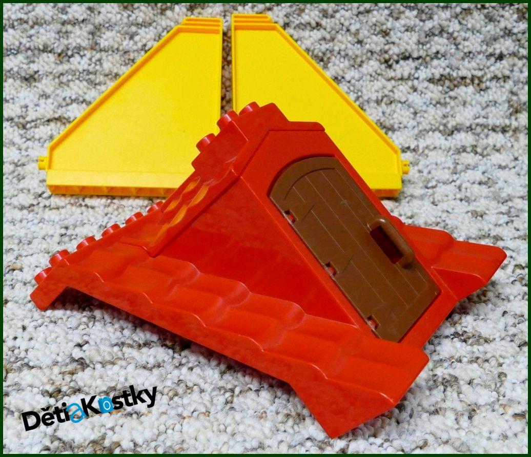 Lego® Duplo® Domeček - Červená Střecha, Žluté Bočnice, Hnědé Dveře