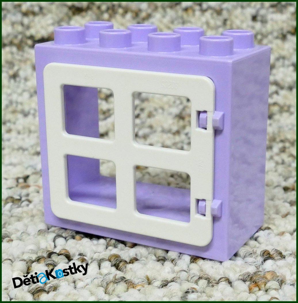 Lego® Duplo® Kostka s Oknem Světle Fialová - Bílá Okenice