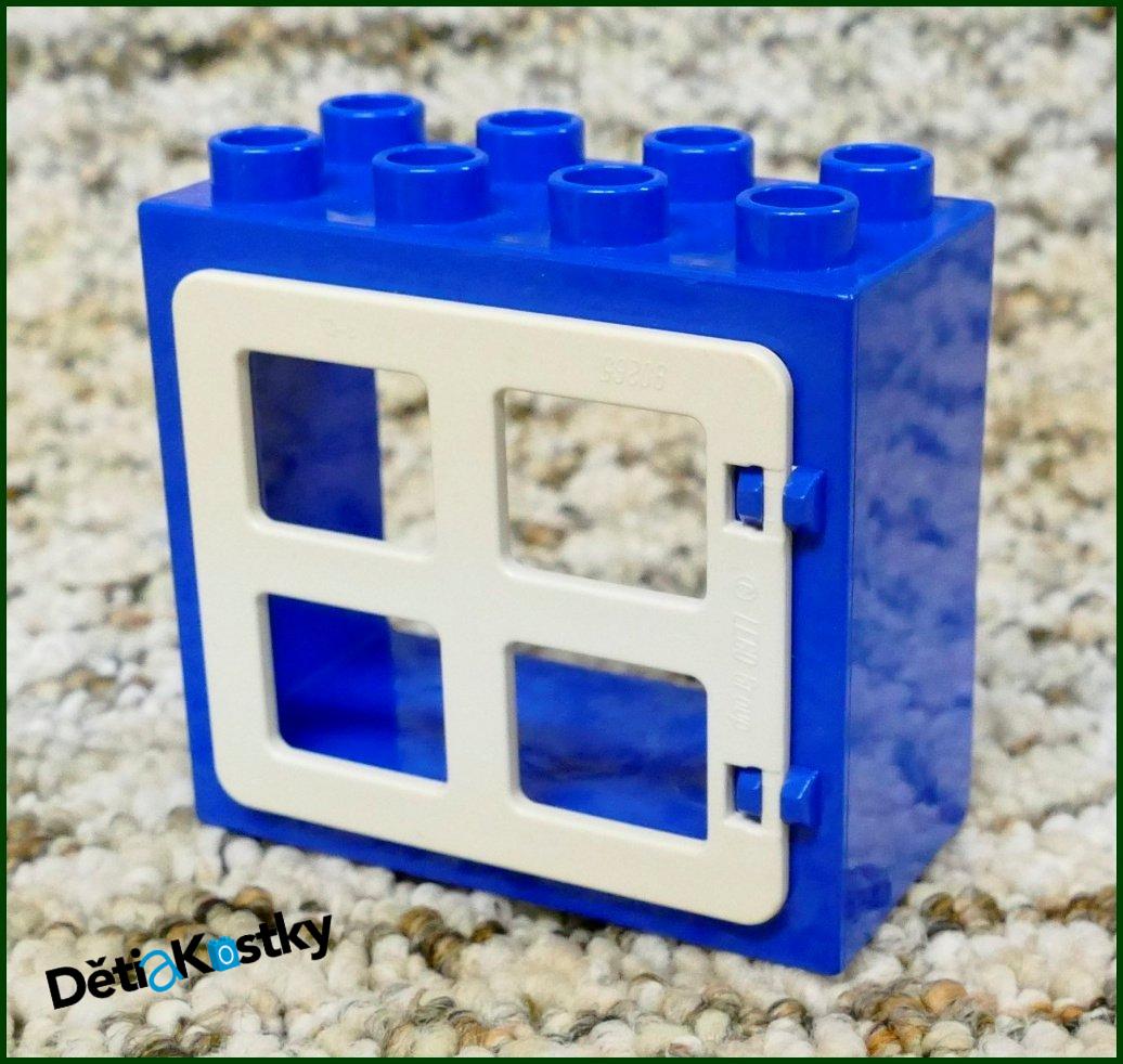 Lego® Duplo® Kostka s Oknem Tmavě Modrá - Bílá Okenice