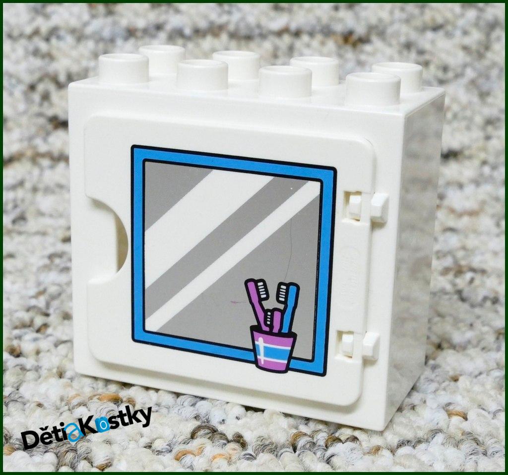 Lego® Duplo® Kostka s Dvířky Bílá (Zrcadlo, Kartáčky)