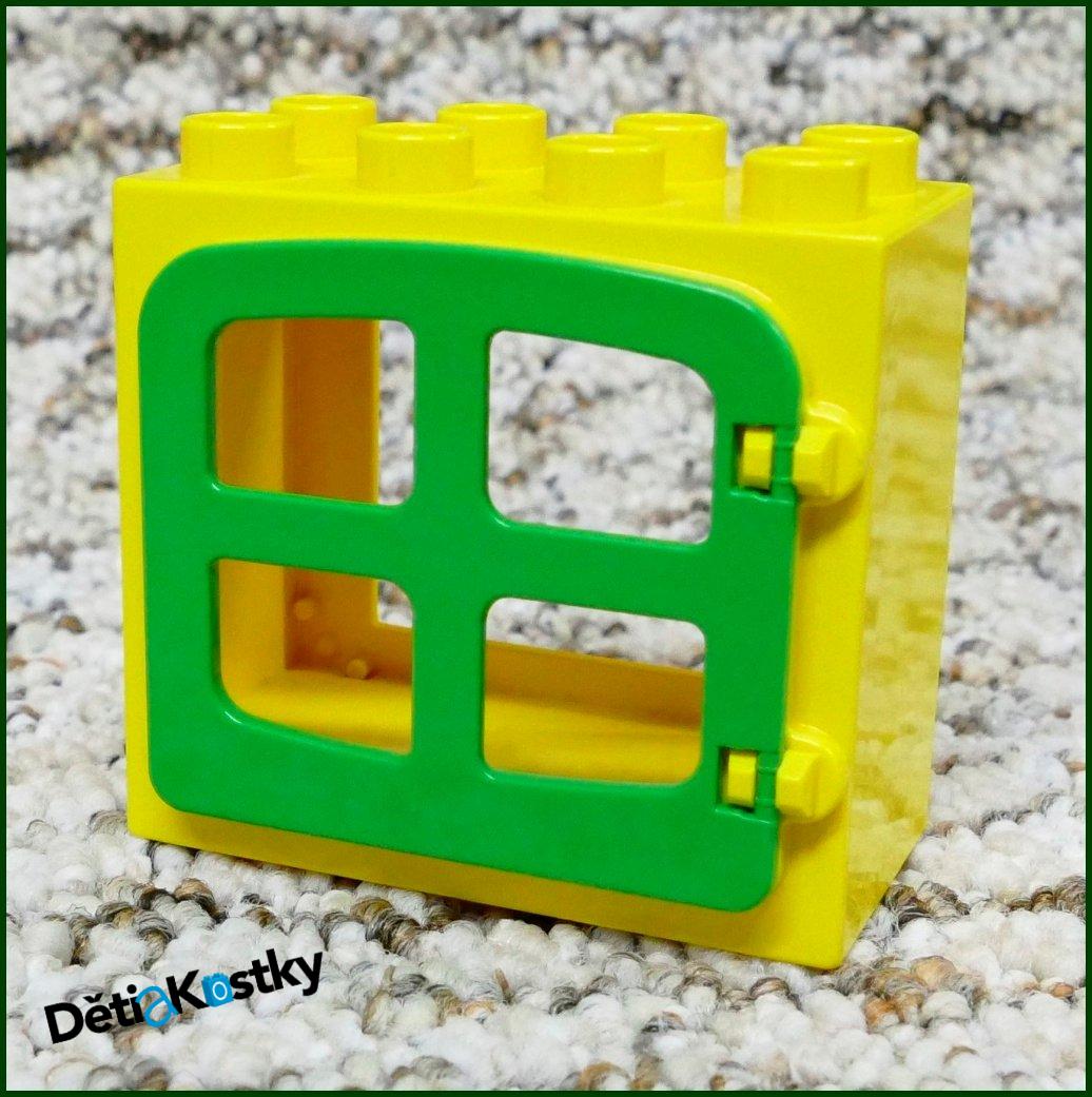Lego® Duplo® Kostka s Oknem Žlutá - Zelená Okenice Zakulacená