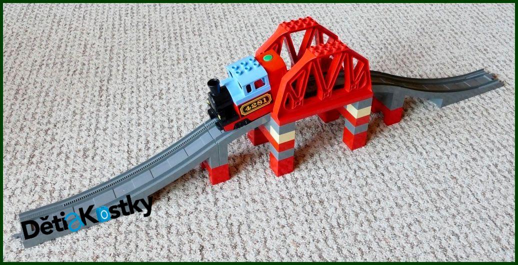 Lego® Duplo® Železniční Most s Červenými Oblouky - Barva Novější Tmavě Šedá (Dark Bluish Grey)