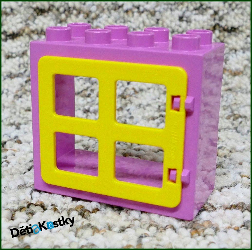 Lego® Duplo® Kostka s Oknem Růžová - Žlutá Okenice