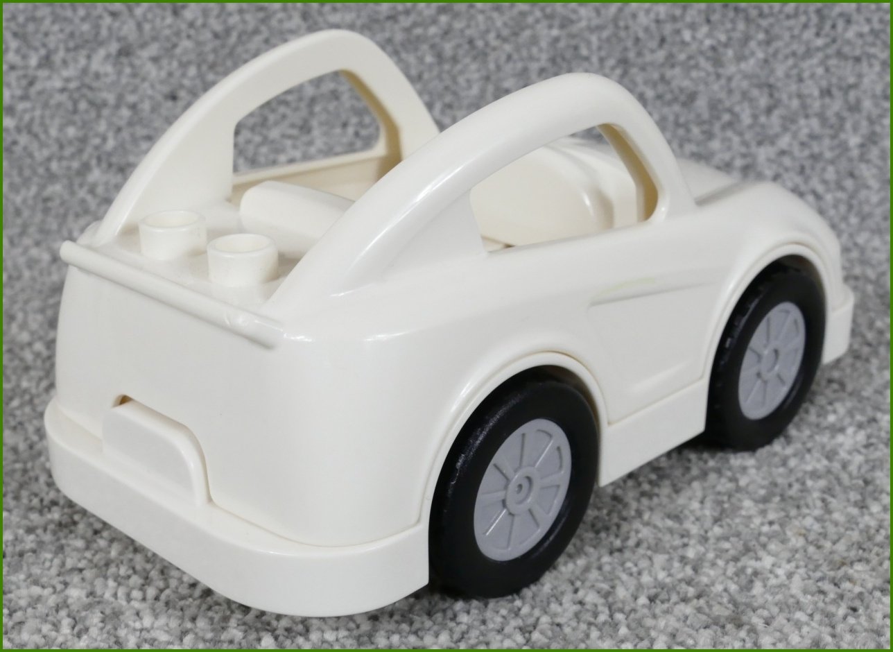 Lego® Duplo® Auto Závodní Bílé - Bílý Podvozek Setrvačník
