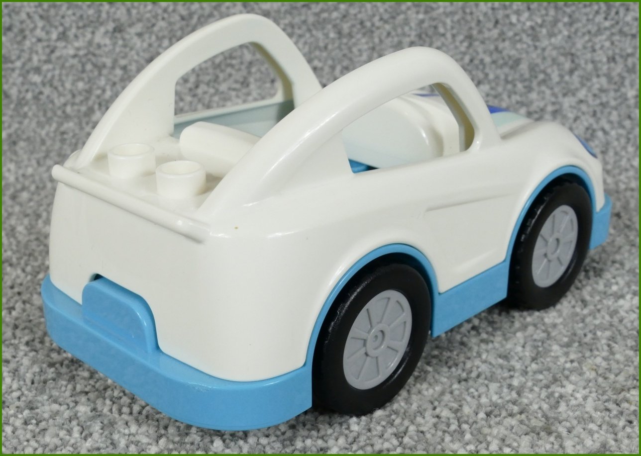 Lego® Duplo® Auto Závodní Bílé - Tyrkysový Podvozek Setrvačník (34 Play)