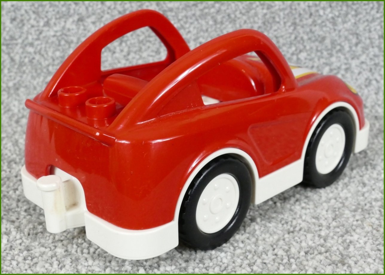 Lego® Duplo® Auto Závodní Červené - Bílý Podvozek, Bílá Kola (12 Speed)