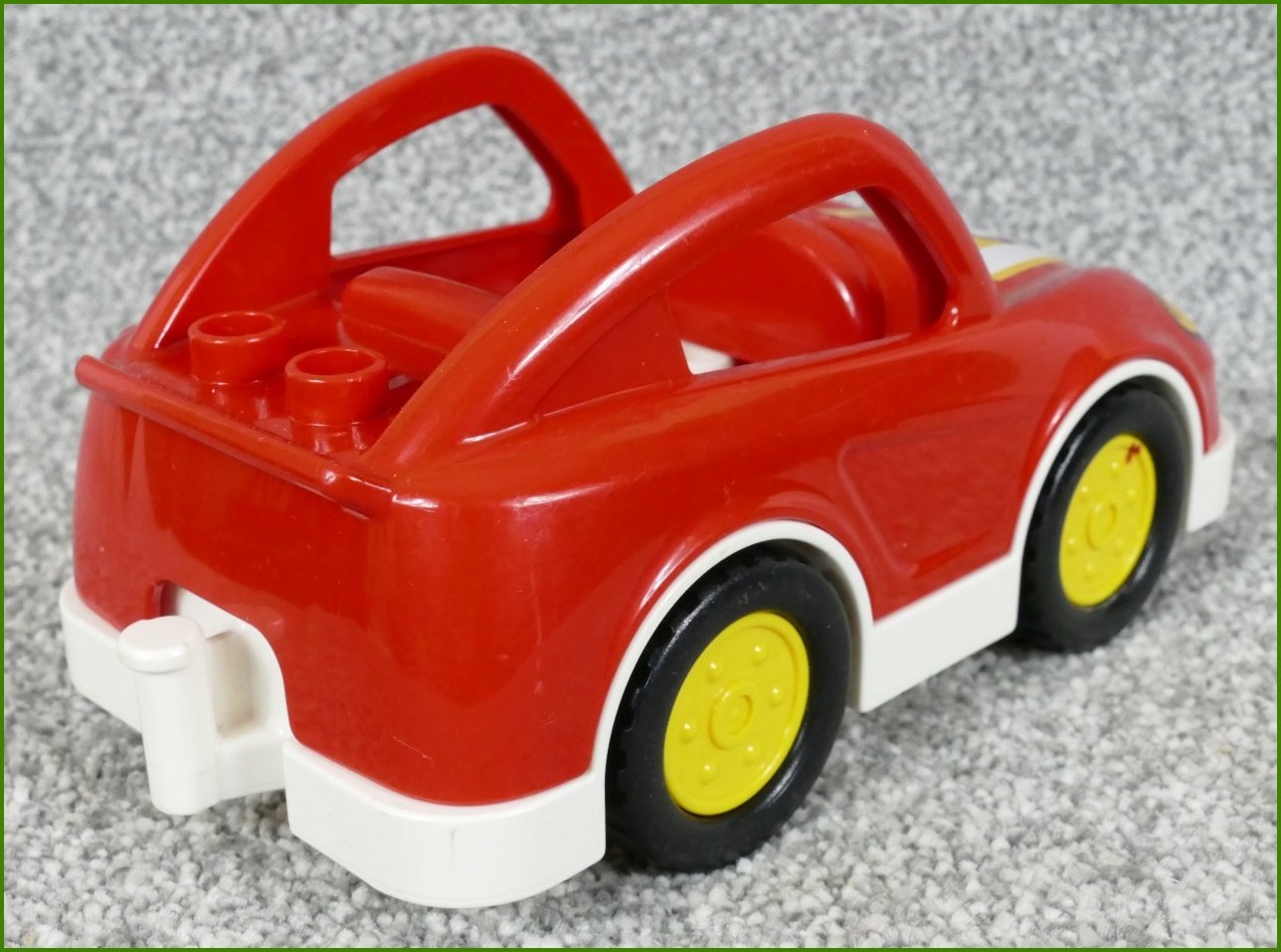 Lego® Duplo® Auto Závodní Červené - Bílý Podvozek, Žlutá Kola (12 Speed)