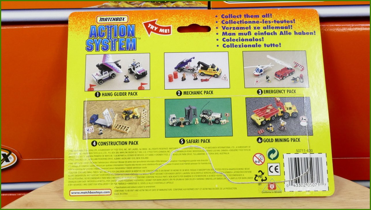 Matchbox Set Action System Construction - Otevřený a Zalepený