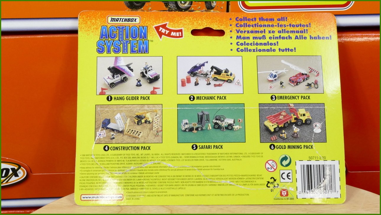 Matchbox Set Action System Mechanic - Otevřený a Zalepený