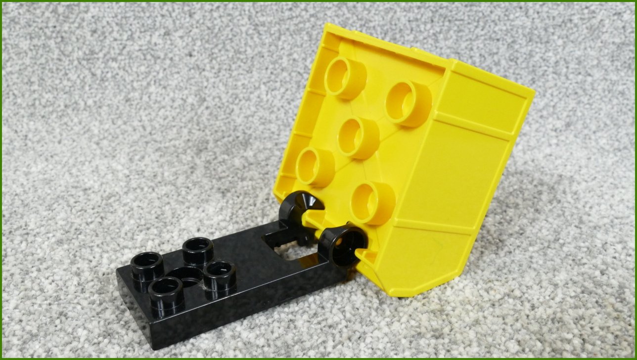 Lego® Duplo® Korba pro Nákladní a Jiná Auta (Žlutý-Černá Úzká Základna)