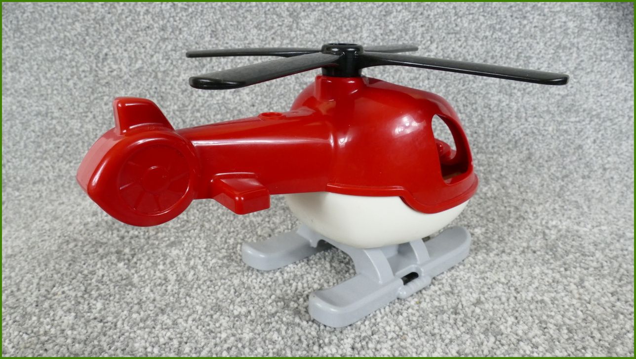 Lego® Duplo® Vrtulník Červený Kulatý se Šedými Lyžinami