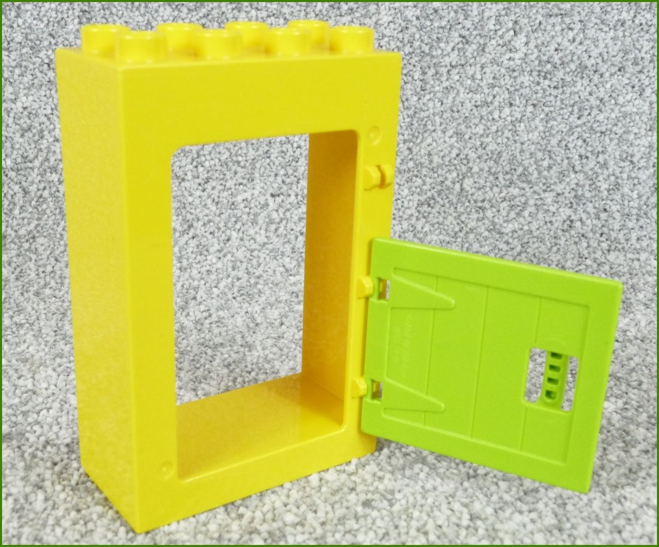 Lego® Duplo® Kostka s Dveřmi Žlutá - Limetka Dvířka - Imitace Dřevo