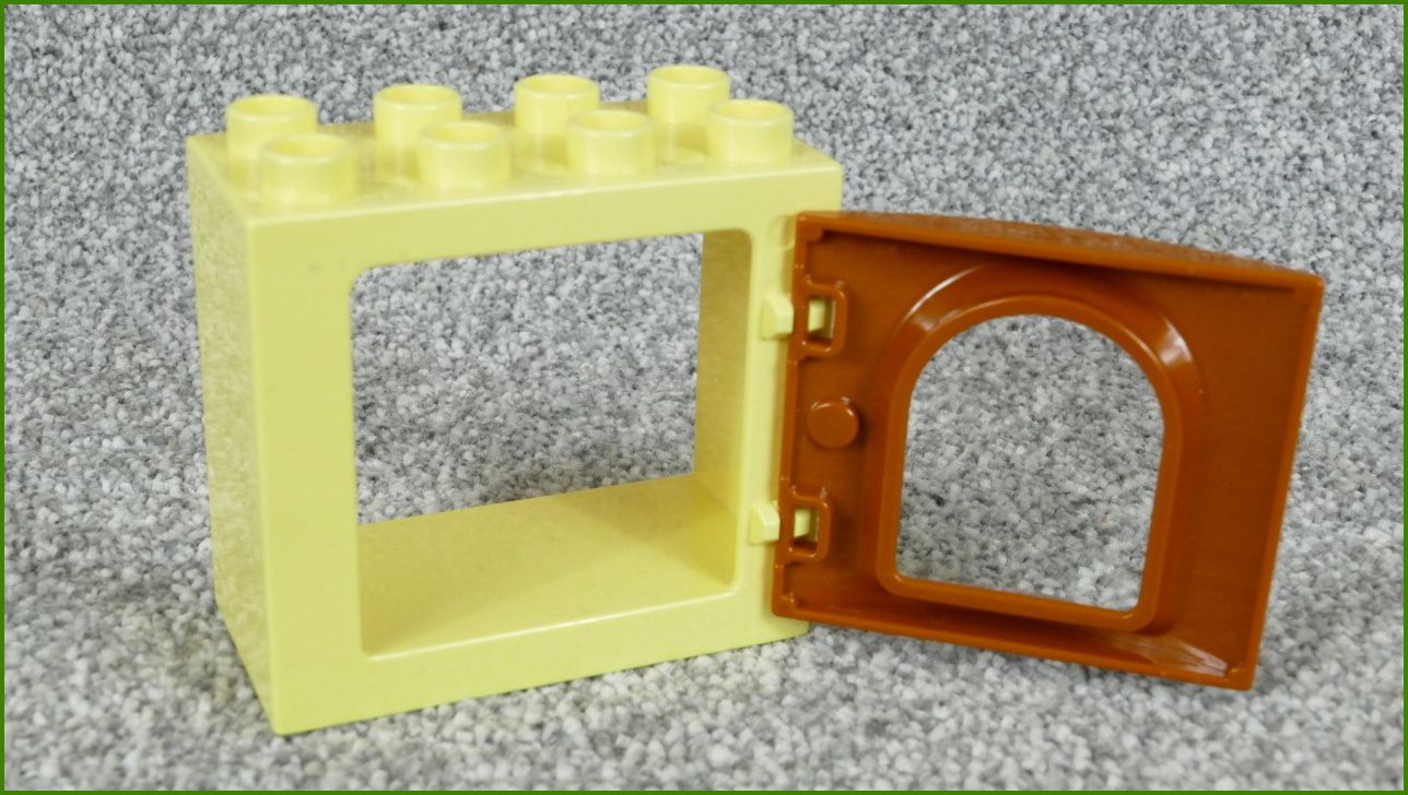 Lego® Duplo® Okno Hradu Světlounce Žluté - Hnědé Okno
