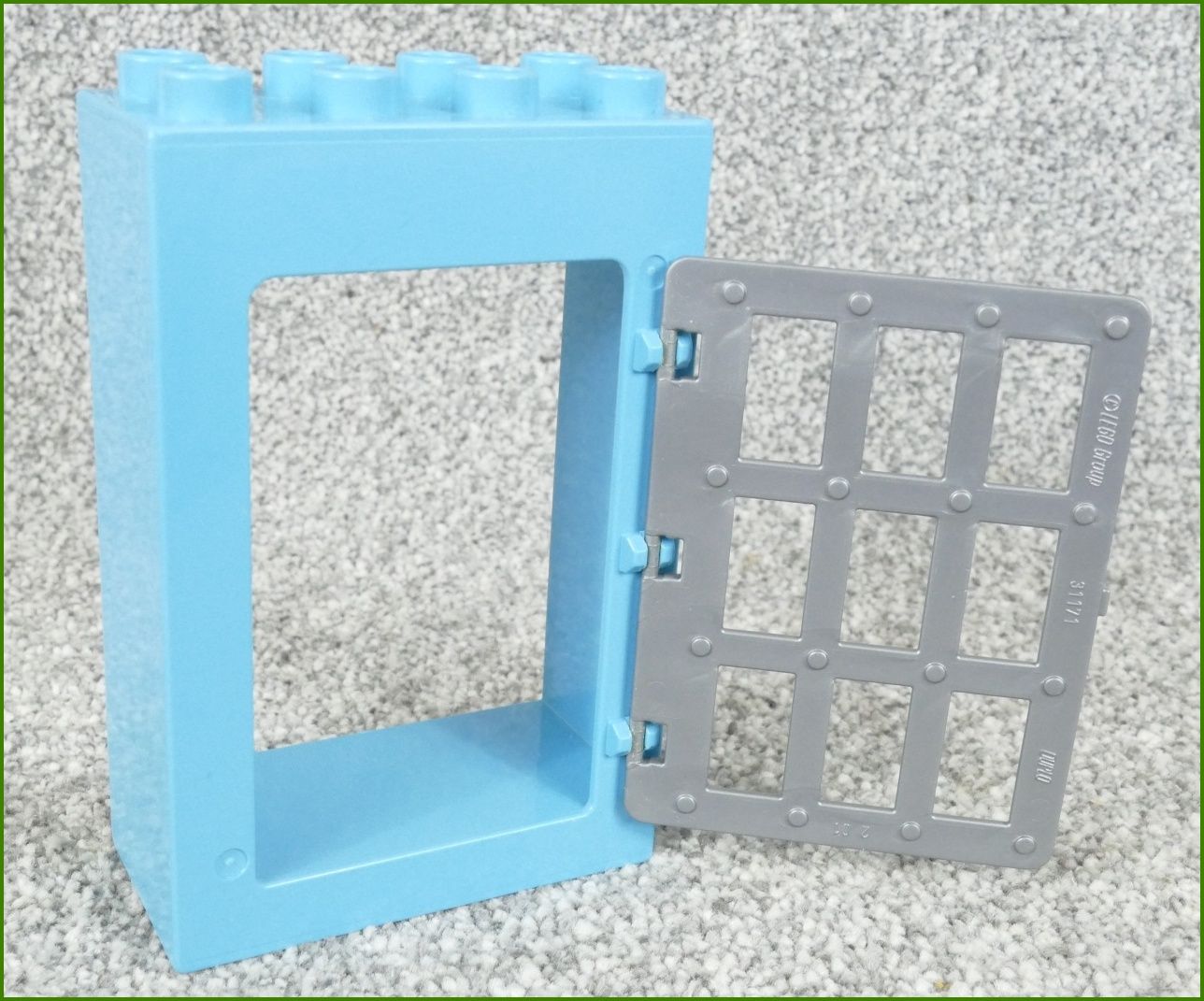 Lego® Duplo® Kostka s Mříží Tyrkysová Vysoká - Stříbrná Mříž