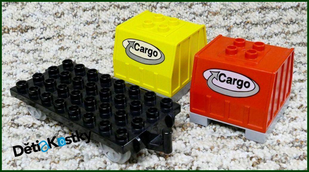 Lego® Duplo® Vagon - Kontejnery Cargo Palety - Žlutý/Červený