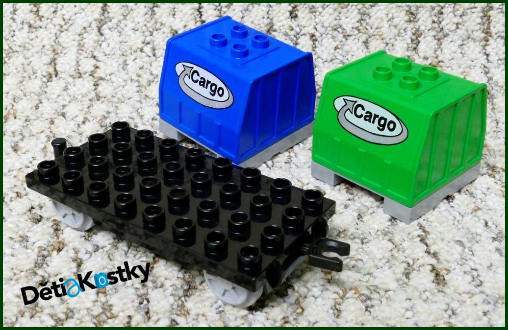 Lego® Duplo® Vagon - Kontejnery Cargo Palety - Modrý/Zelený