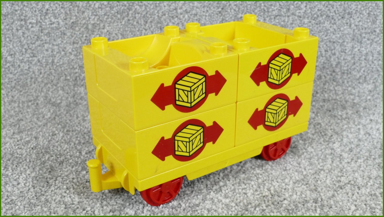 Lego® Duplo® Vagon Nákladní Kontejnery Potisk Bedny - Žlutý Podvozek