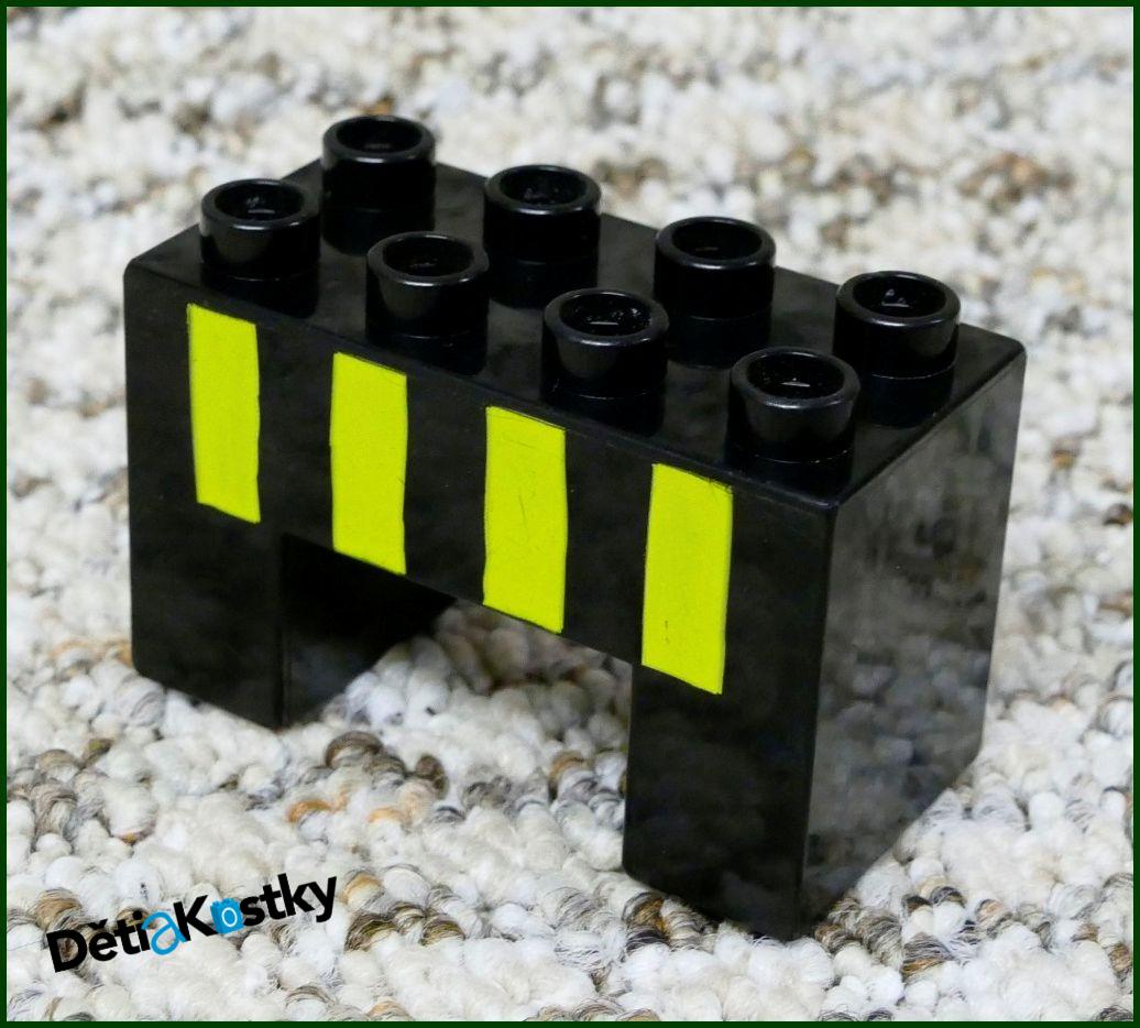 Lego® Duplo® Kostka Podstavec Mostu 2x4 Černý s Potiskem