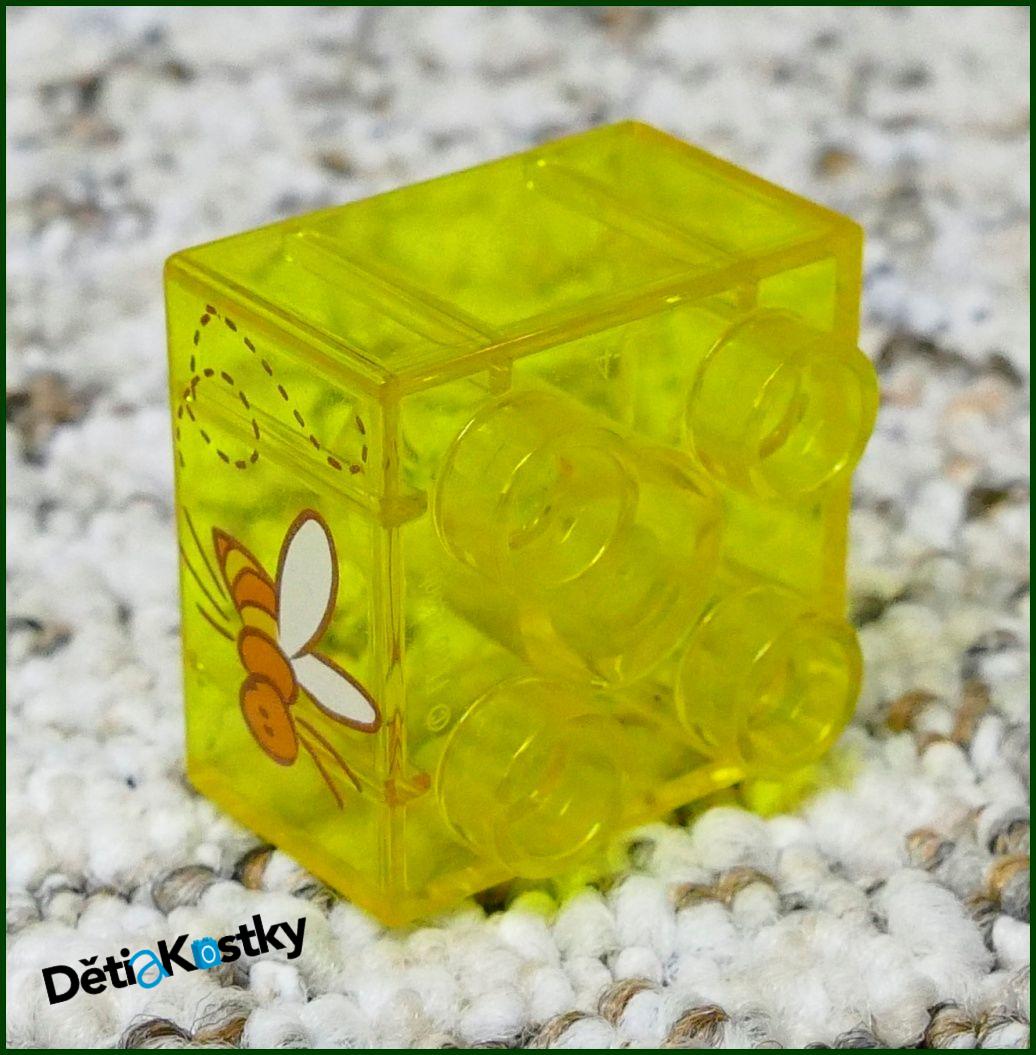 Lego® Duplo® Kostka 2x2 Průhledná Žlutá s Vosou