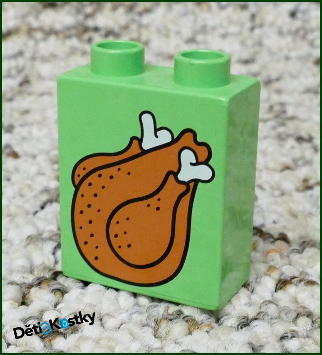 Lego® Duplo® Kostka 1x2x2 Světlounce Zelená - Kuře