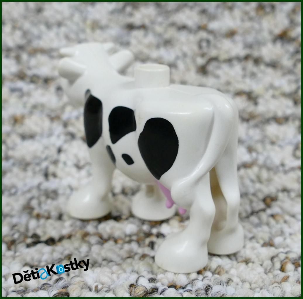 Lego® Duplo® Kravička Bílá Novější Typ - Růžové Vemeno