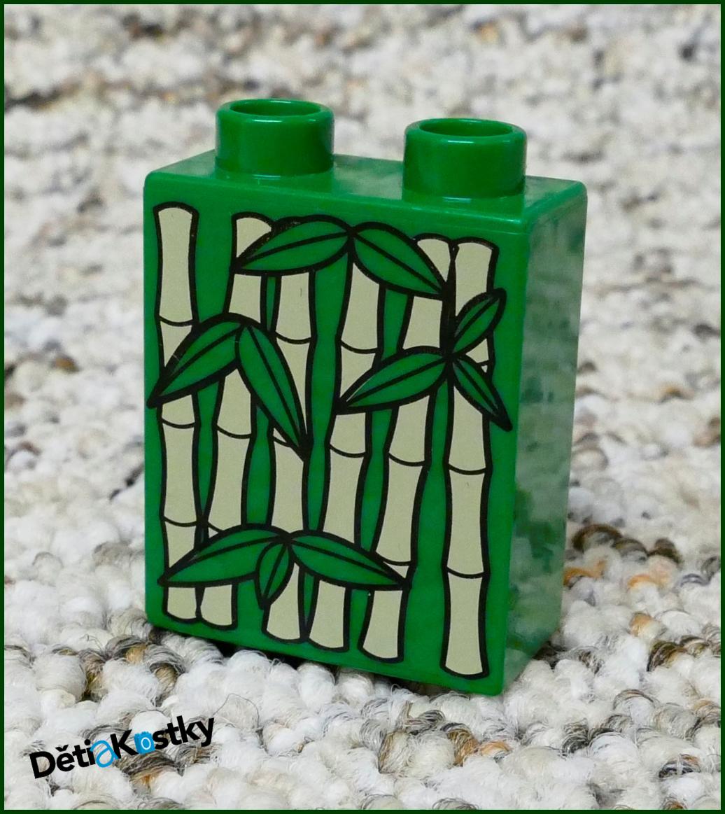 Lego® Duplo® Kostka 1x2x2 Tm. Zelená - Bambus