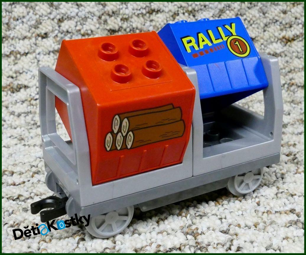Lego® Duplo® Vagon - Kontejnery Výklopné Rally/Dřevo - Šedý Podvozek