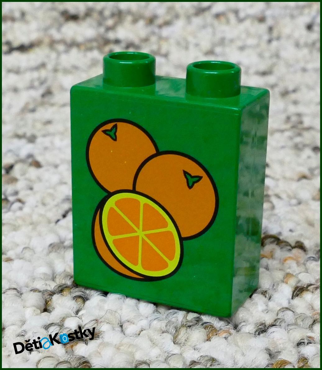 Lego® Duplo® Kostka 1x2x2 Tmavě Zelená - Pomeranče