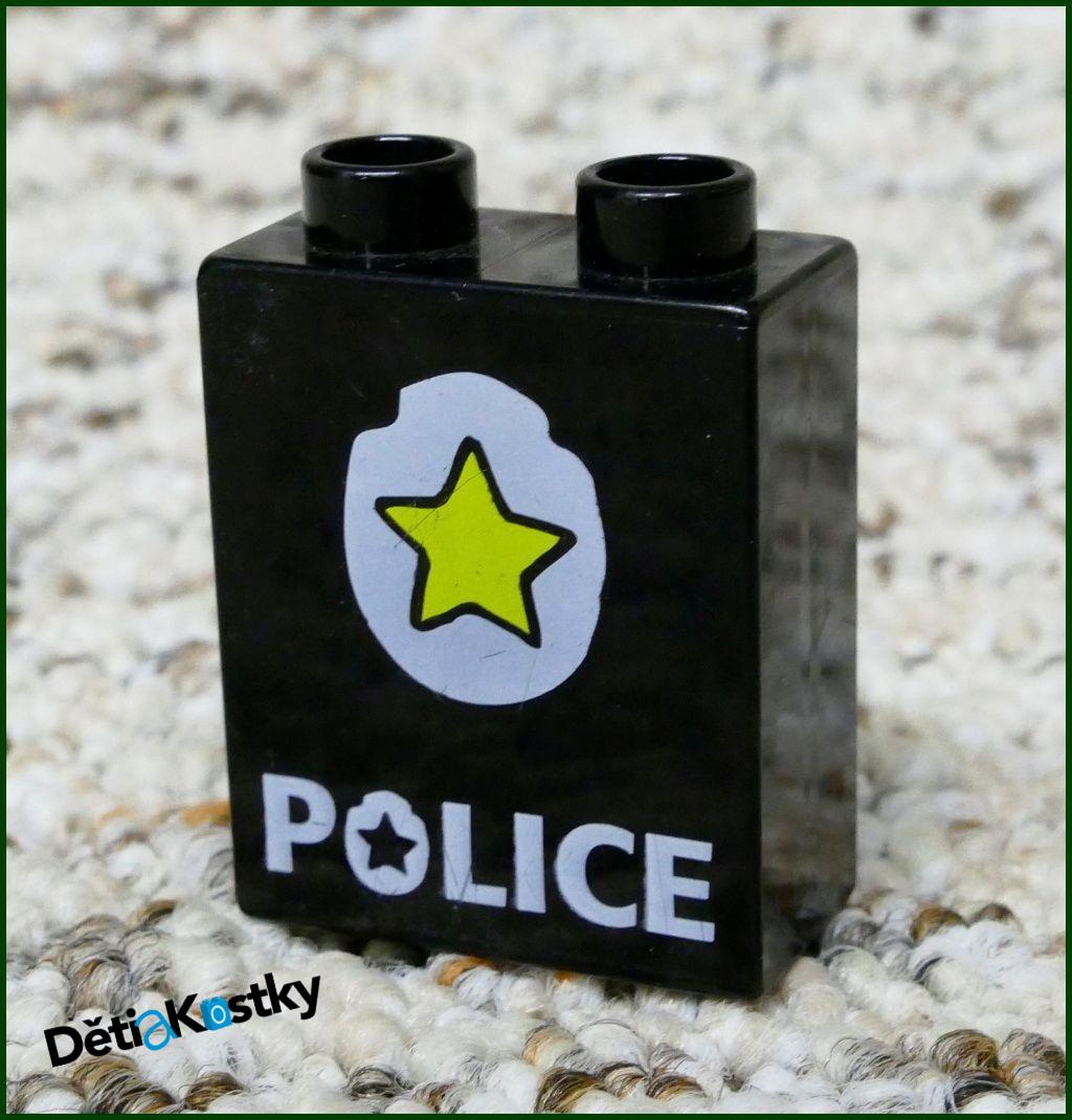 Lego® Duplo® Kostka 1x2x2 Černá - Policie