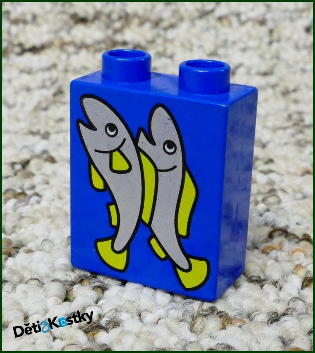 Lego® Duplo® Kostka 1x2x2 Modrá - Ryby
